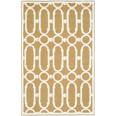 Safavieh Newport Hand Hooked Small Rectangle Rug- Olive - White- 3 ft. 9 in. x 5 ft. 9 in. NPT434E-4